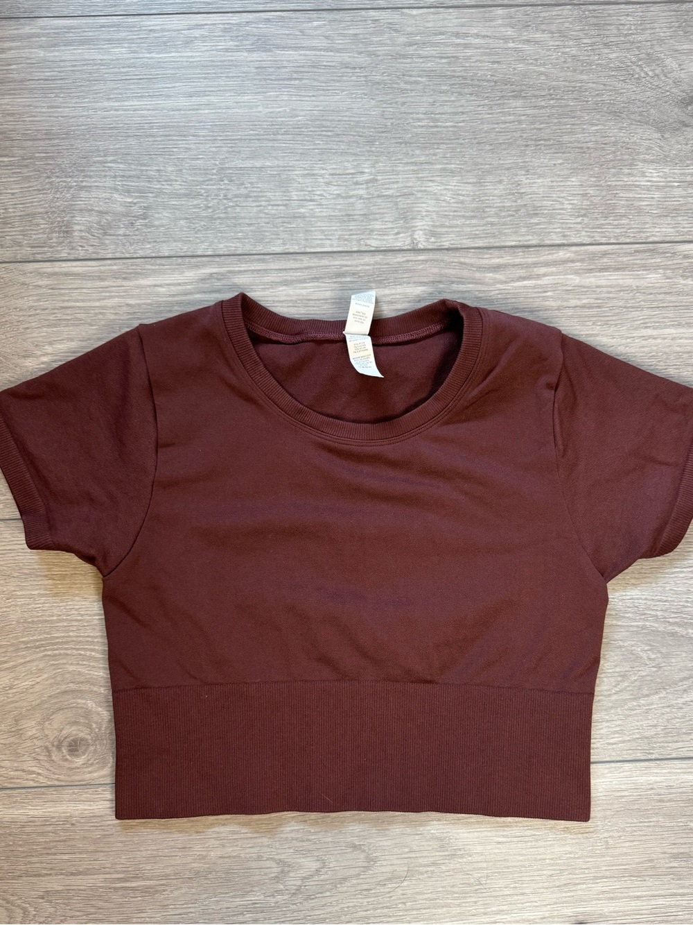 Aerie Offline Brown Cropped Sidewalk Seamless Top
